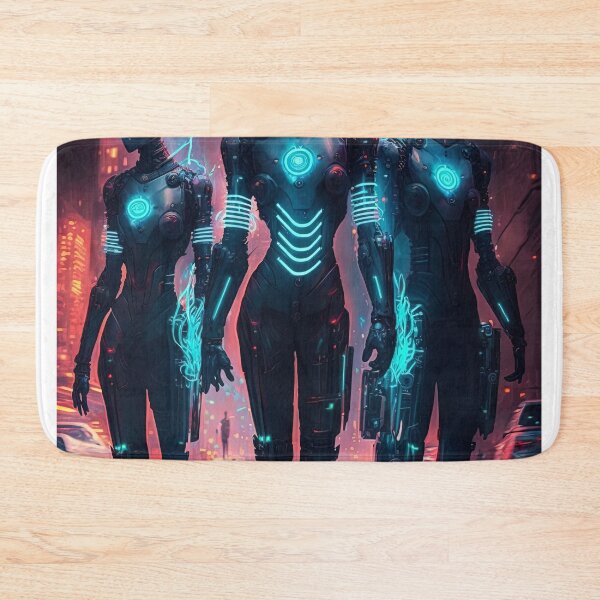 Item preview, group of cyborgs in a pink street designed and sold by artyficial-.