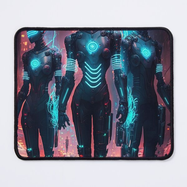 Item preview, group of cyborgs in a pink street designed and sold by artyficial-.