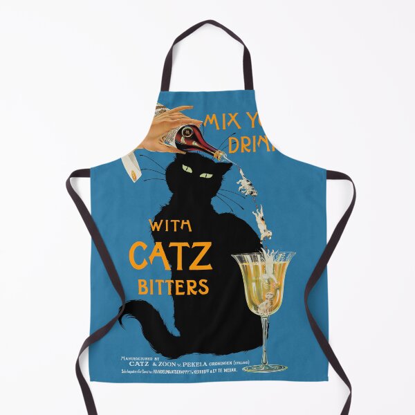 Item preview, Vintage 1940s Poster Ad - "Mix Your Gin with Catz Bitters" (HIGH RESOLUTION) designed and sold by Gin  Neko.