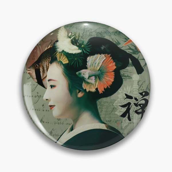 Item preview, Geisha Collage Art Steampunk Japan Art designed and sold by Yes-Monkey.