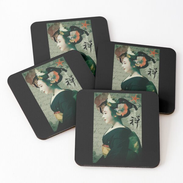Item preview, Geisha Collage Art Steampunk Japan Art designed and sold by Yes-Monkey.