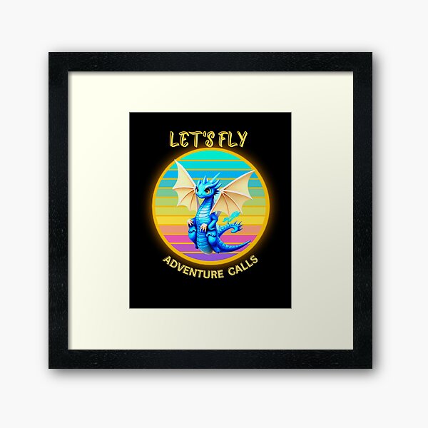 Item preview, Blue Dragon with White Wings Tells You It's Time to Fly as Adventure Calls designed and sold by HanaiPrint.