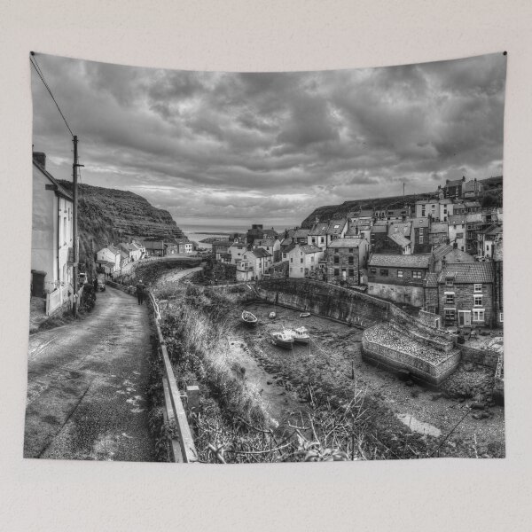 Item preview, Staithes, Panorama, Black And White designed and sold by Paul Thompson Photography.
