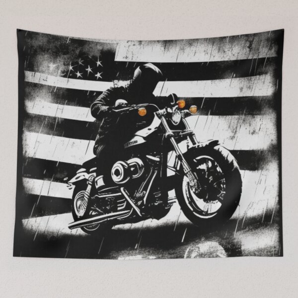 Item preview, Harley Davidson American Flag Dark Comic Art  designed and sold by NoHeroesForSale.