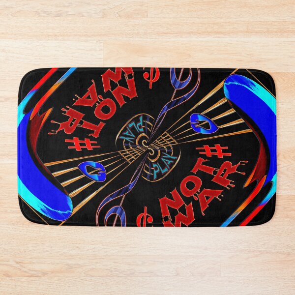 Item preview,  PLAY GUITAR NOT WAR  - GEOMETRIC ABSTRACT MUSIC PEACE & LOVE SLOGAN. designed and sold by Ralek.