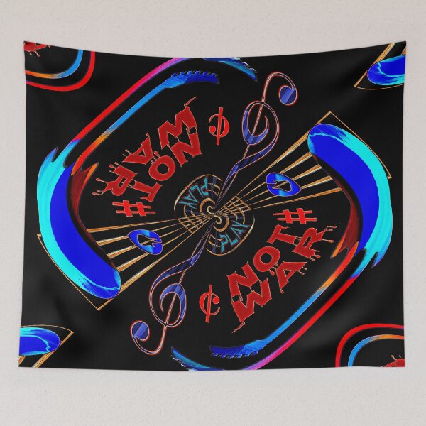Item preview,  PLAY GUITAR NOT WAR  - GEOMETRIC ABSTRACT MUSIC PEACE & LOVE SLOGAN. designed and sold by Ralek.