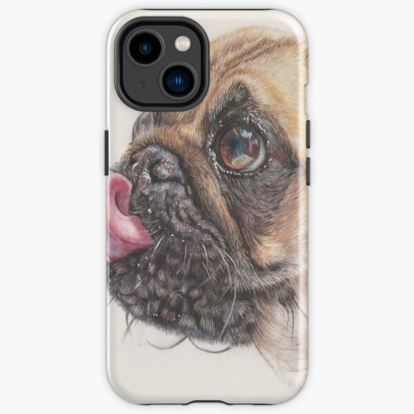 Lickle Pug Dog in coloured pencil iPhone Tough Case