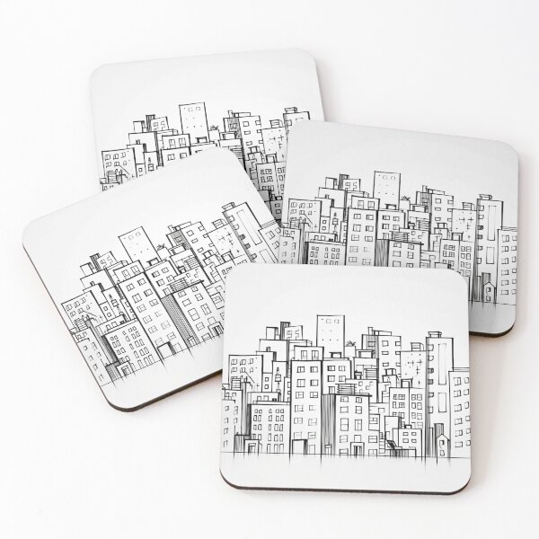 Item preview, Line Ink Drawing Of City Scape designed and sold by mind-melt-er.