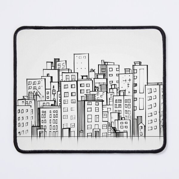 Item preview, Line Ink Drawing Of City Scape designed and sold by mind-melt-er.