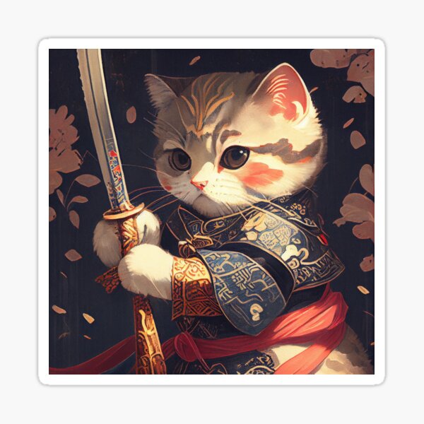Item preview, catana, katana cat designed and sold by Rosiere Donahue ⭐️ ⭐️ ⭐️ ⭐️ ⭐️.