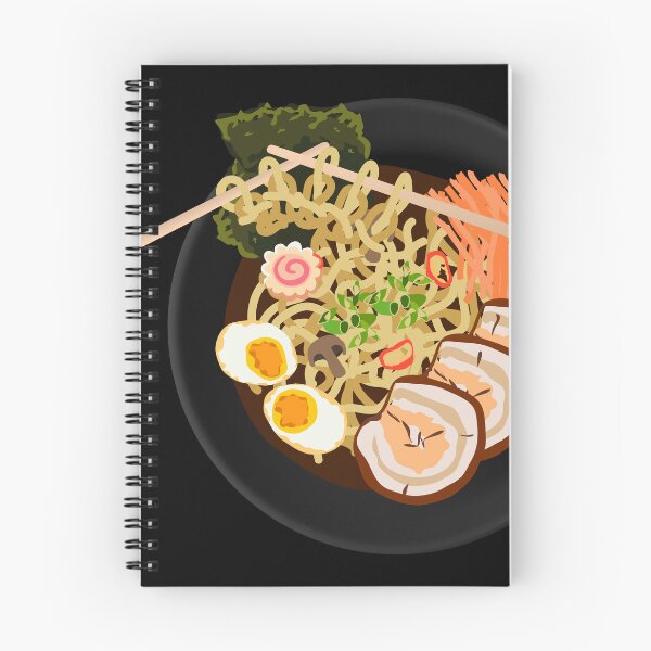 Item preview, asian soup Ramen and knitted noodle pattern with chopsticks. Granny's tasty homemade food concept designed and sold by Familyshmot.