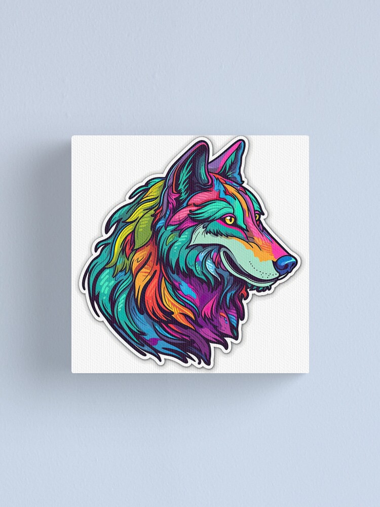 Wolf Sticker #138 for Teens Boy Girls Kids  Cartoon Stickers for Laptop  Computer Phone Tablet Luggage Flasks Water Bottle Bike Car Notebook  Scrapbook , Cool Animals Decals Wolf Canvas Print for