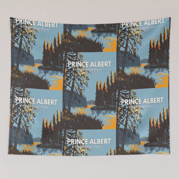 Item preview, Prince Albert National Park Canada Travel Art Vintage designed and sold by KrisSidDesigns.