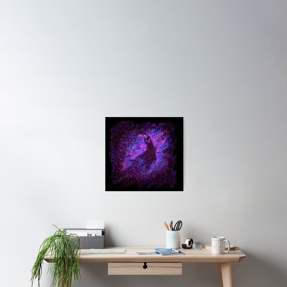 Cosmic Purple Space Llama Poster