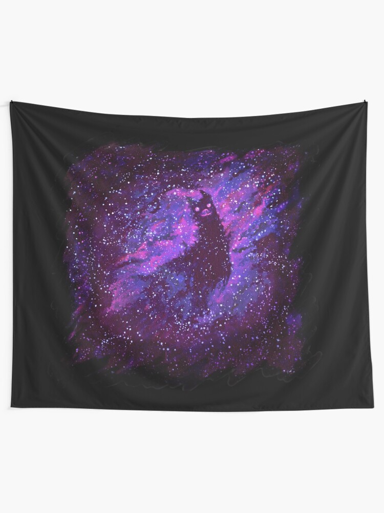 Alternate view of Cosmic Purple Space Llama Tapestry