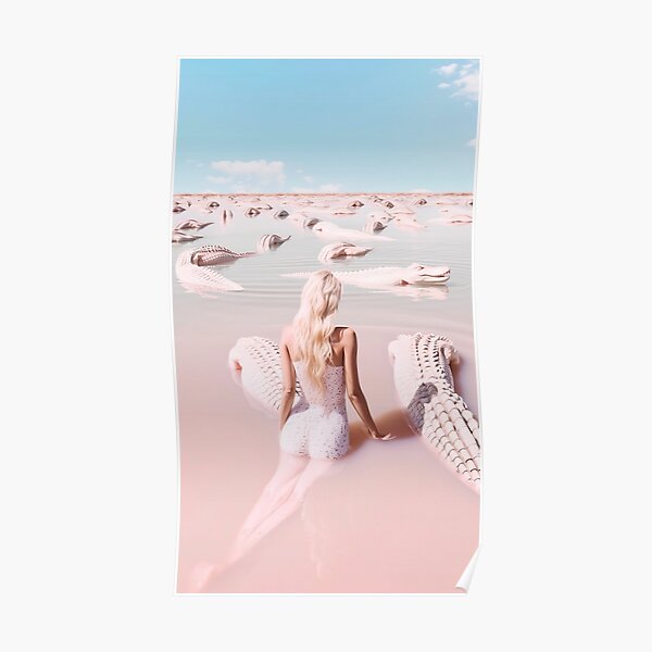 Woman with crocodiles Poster