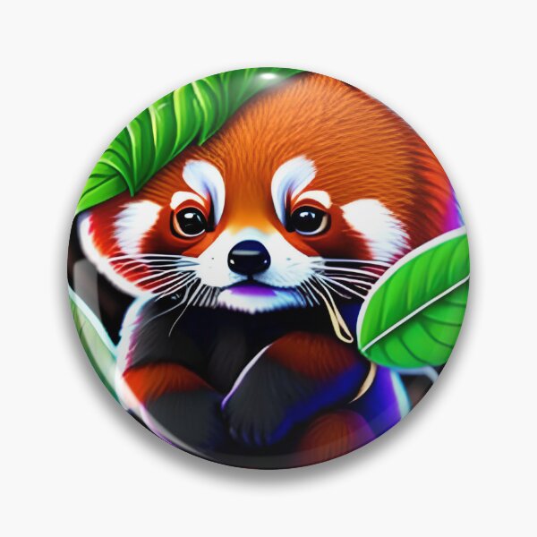 Artikelvorschau, Cute Red Baby Panda Sitting with Leaves on Head #1 entworfen und verkauft von EdeniaArtStudio.