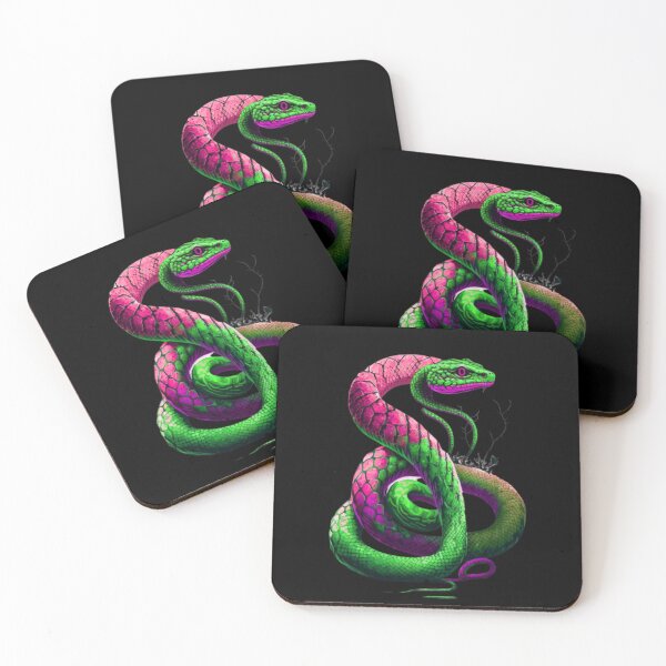 Item preview, colorpop bright vibrant coiled snake designed and sold by LuckyRonin.