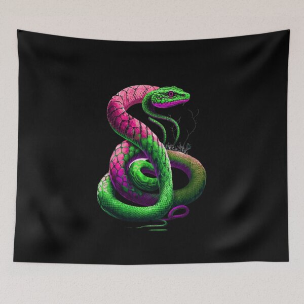 Item preview, colorpop bright vibrant coiled snake designed and sold by LuckyRonin.
