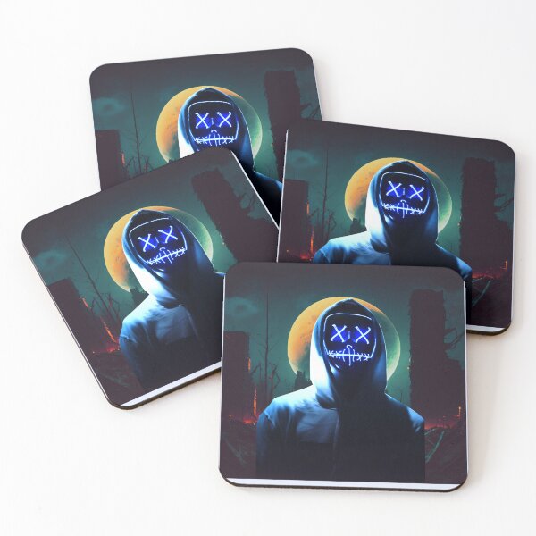 Item preview, Masked Boy Blue Dark Black Evening The Night T-shirt designed and sold by Ezzox-shop.