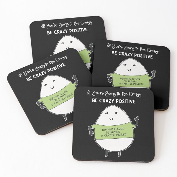 Item preview, Crazy Positivity Cute Kawaii Egg Hope Quote Cartoon  designed and sold by Renata Illustrata.