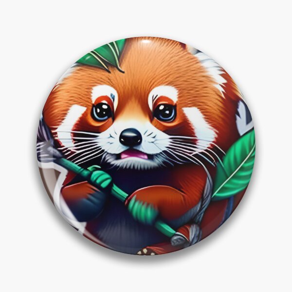 Artikelvorschau, Cute Red Baby Panda Sitting with Leaves on Head #6 entworfen und verkauft von EdeniaArtStudio.