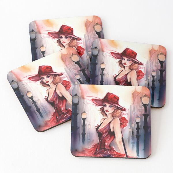 Item preview, Woman in hat and frilly dress designed and sold by GabbyKI261.