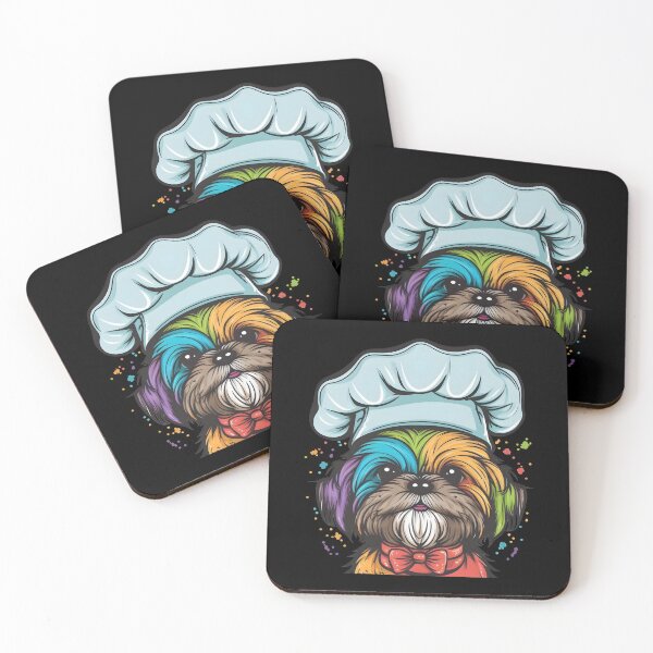 Item preview, Colorful Kawaii Shih Tzu Yorkshire Terrier Shorkie Chef designed and sold by Leonardo Palumbo.
