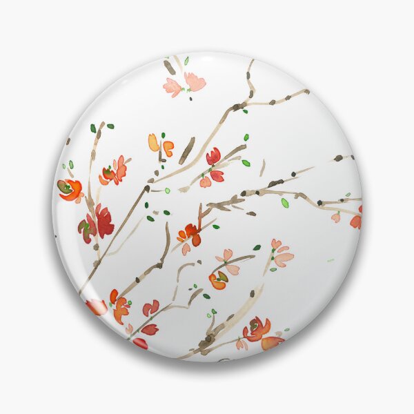 Item preview, Quince - Watercolor Orange Flowers designed and sold by PinkBathtubArt.