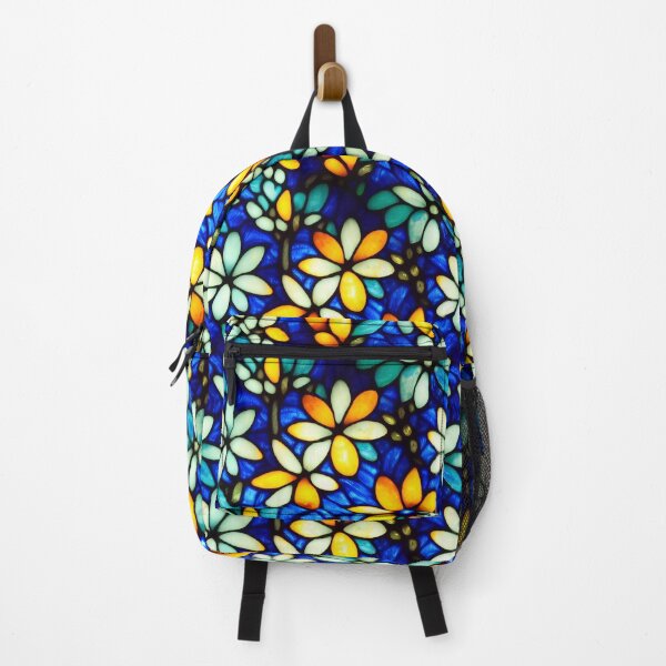 Item preview, Photo Realistic Stained Glass Blue and Orange Flowers, Seamless Digital Art designed and sold by aphelionrhode.