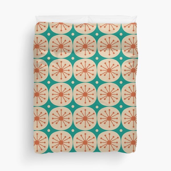 Item preview, Atomic Dots Retro Geo Pattern in Midcentury Modern Burnt Orange, Beige, and Turquoise Teal designed and sold by kierkegaard.
