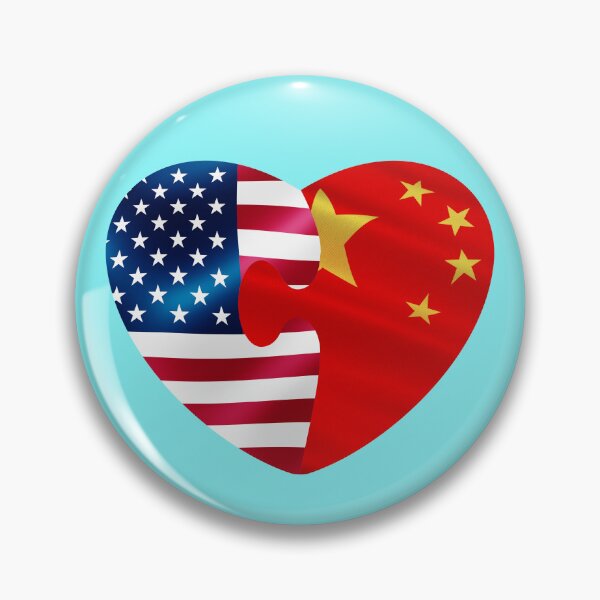 Item preview, Love USA, China, puzzle heart, Sino-American union designed and sold by Ksmith-Style.