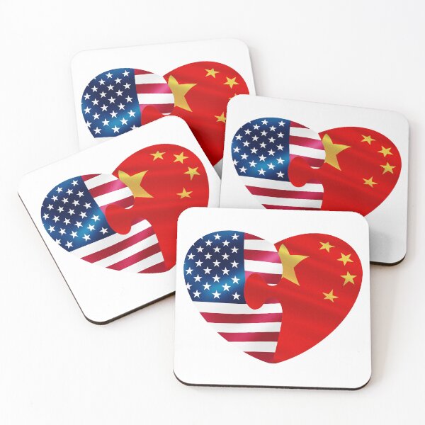 Item preview, Love USA, China, puzzle heart, Sino-American union designed and sold by Ksmith-Style.