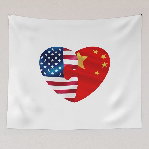 Item preview, Love USA, China, puzzle heart, Sino-American union designed and sold by Ksmith-Style.