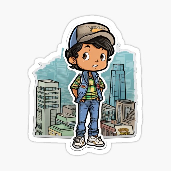 Young male in the san francisco Sticker