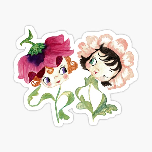 Vintage Garden Girls Original Sticker for Sale by Kellykubellyboo