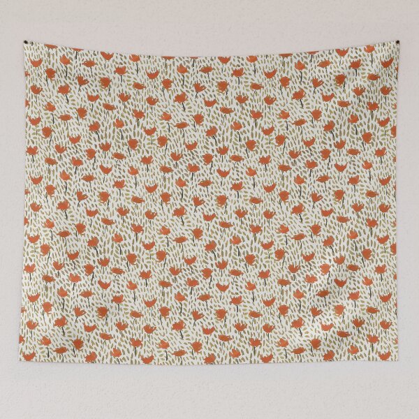 Item preview, Orange lychnis coronaria flowers with golden texture designed and sold by cezidesign.
