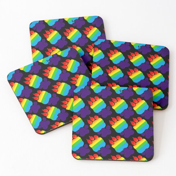 Item preview, Rainbow Paw Cat Pattern - Colorful Feline Design designed and sold by funnyhalloween.