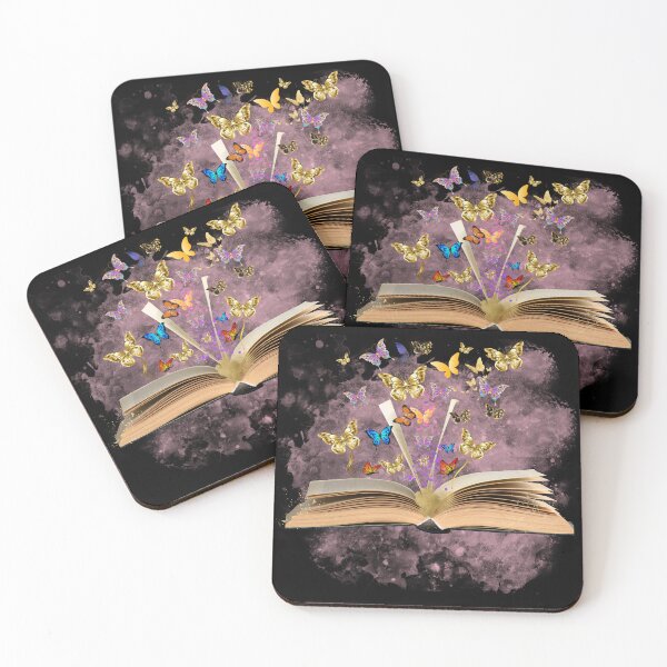 Item preview, Book & Butterflies Burst Design In Pink & Gold designed and sold by MarieSusan.