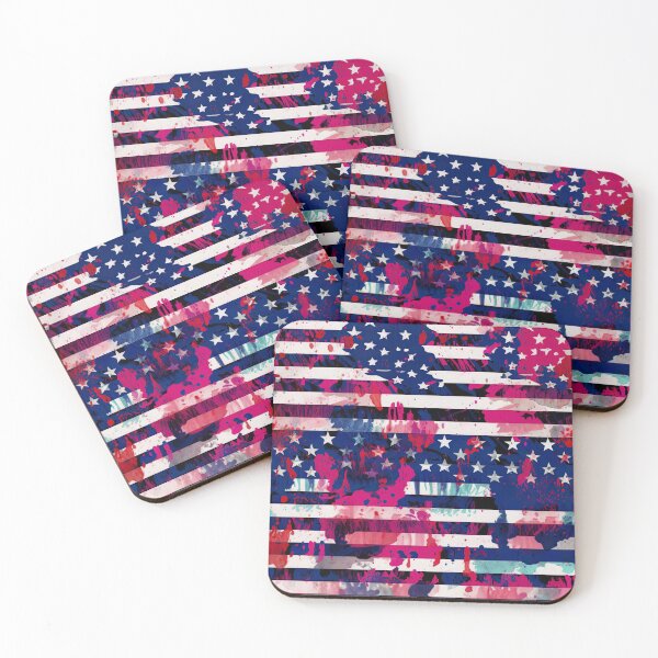 Item preview, American flag fashionable abstract seamless pattern  designed and sold by Printellarium.