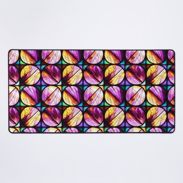 Item preview, Photo Realistic Cracked Stained Glass Print, Seamless Patterned Digital Art, Pink, Orange, Green, Blue designed and sold by aphelionrhode.
