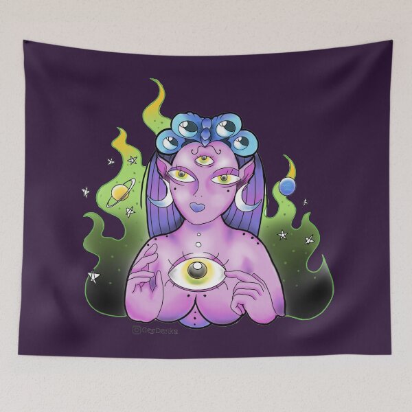 Item preview, Trippy Purple Alien Space Lady  designed and sold by Geedenka.