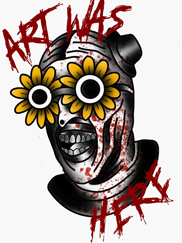 Art The Clown Terrifier 2 Sticker For Sale By Moon And Moth Redbubble