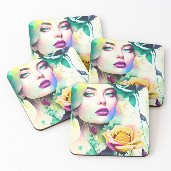 Item preview, Young lady with roses designed and sold by NanaB-Art.
