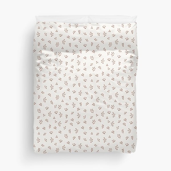 Mini brick color triangles on ecru background Duvet Cover