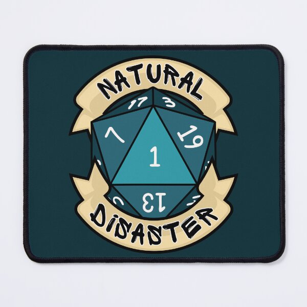 Item preview, Natural Disaster - Natural 1 - Critical Fail - D&D Blue Novelty designed and sold by CC's Designs.
