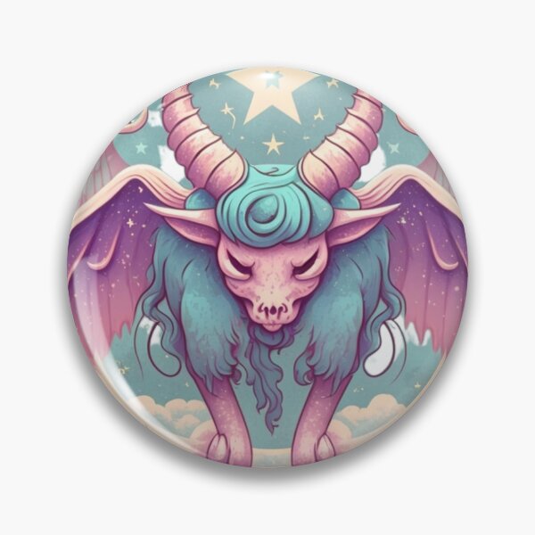 Aperçu de l'œuvre Dessin animé mignon Pastel Baphomet | Art numérique | Art de Baphomet | Bébé Baphomet Art créée et vendue par cutesykreations.