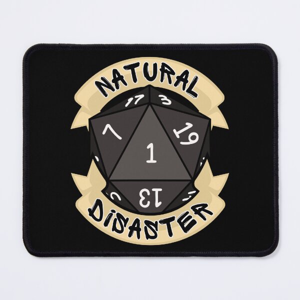 Item preview, Natural Disaster - Natural 1 - Critical Fail - D&D Grey/ Black Novelty designed and sold by CC's Designs.