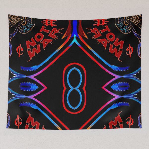 Item preview, PLAY GUITAR NOT WAR  - GEOMETRIC ABSTRACT MUSIC PEACE & LOVE SLOGAN. designed and sold by Ralek.