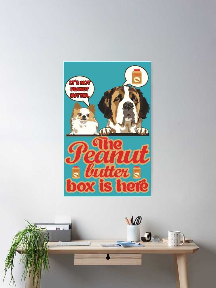 The Peanut Butter Box Is Here: Doggy Duo Version Funny St. Bernard Dog  Commercial Humor Pet Mat for Sale by JoyOfHopeStore